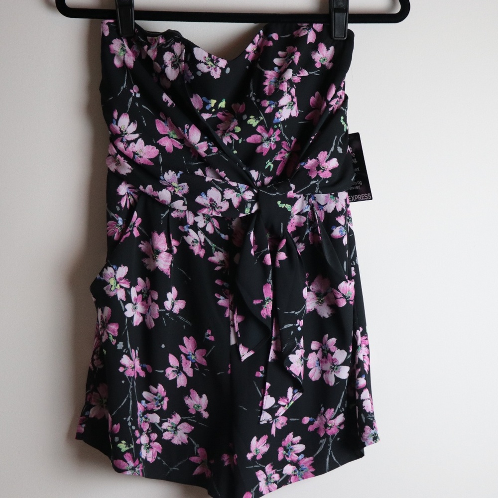 Express strapless floral romper
